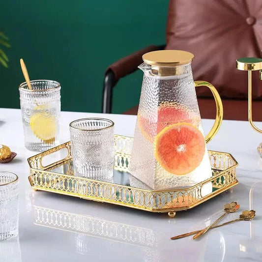 Bandeja Decorativa Retangular com Espelho para Banheiro e Sala