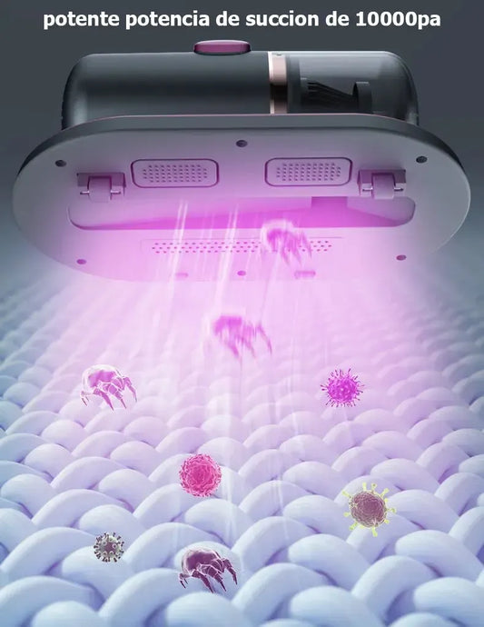 Aspirador Anti Ácaro Portátil Sem Fio Com Luz Uv Filtragem Cor Cinza/roxo